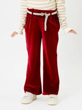 One Friday Solid Burgundy Corduroy Pants