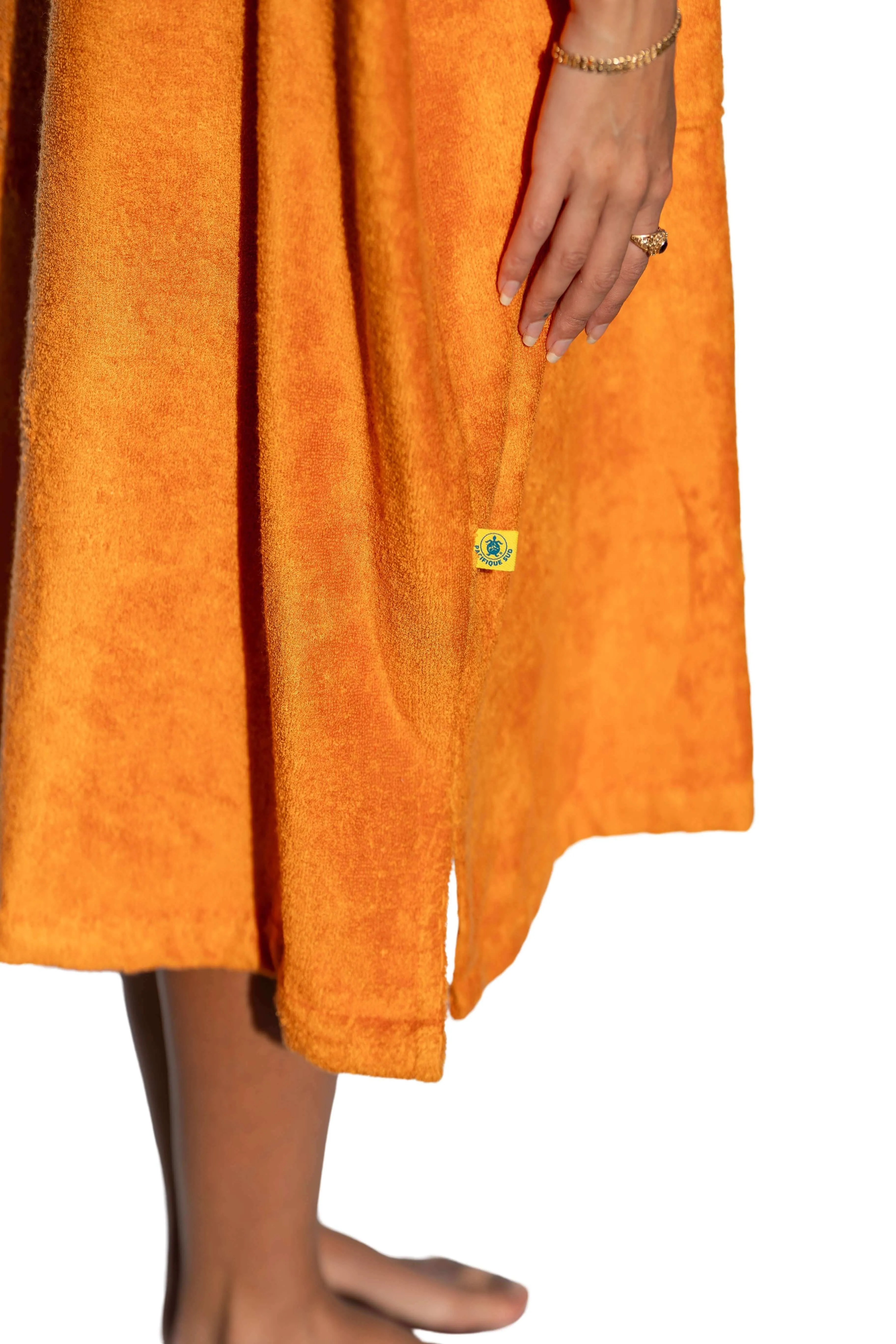 Orange Surf Poncho - One Size - Tencel - With sleeves