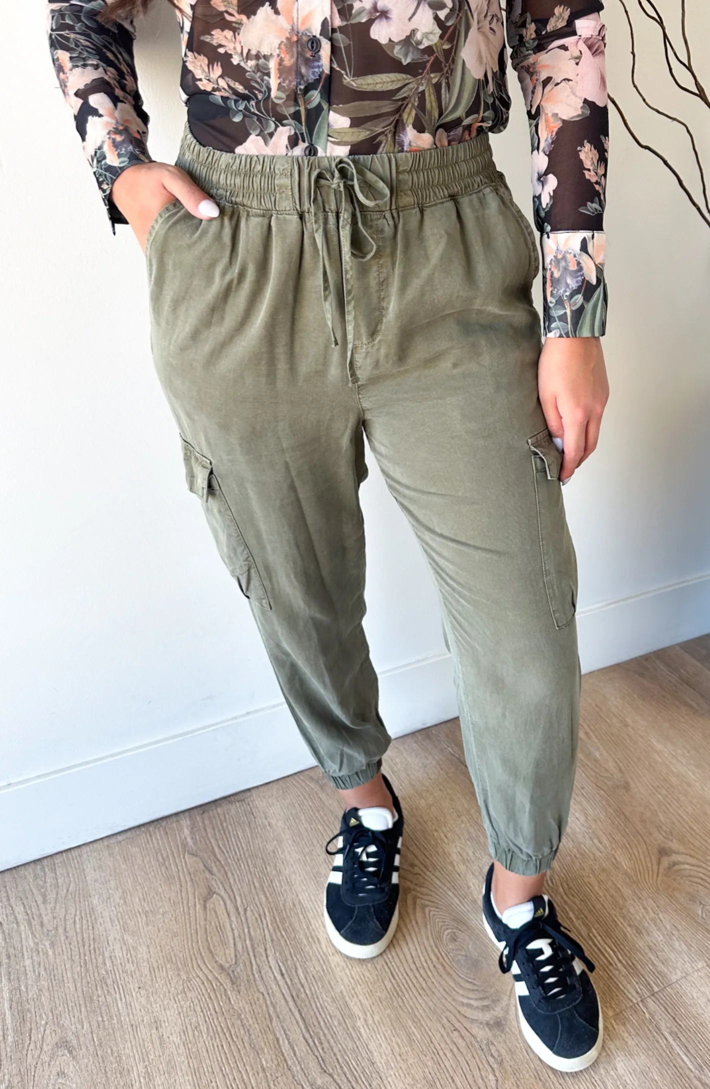 Out Of Office Olive Green Cargo Pants