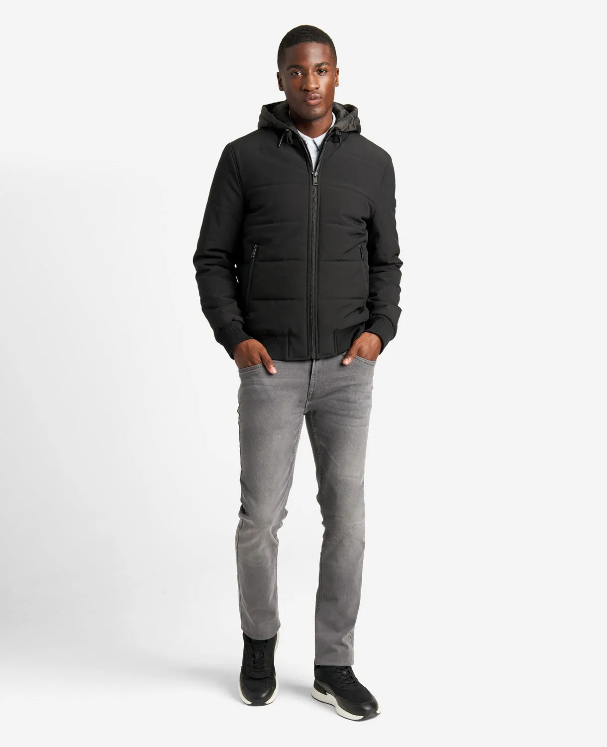 Oxford Detachable Hooded Bomber Jacket