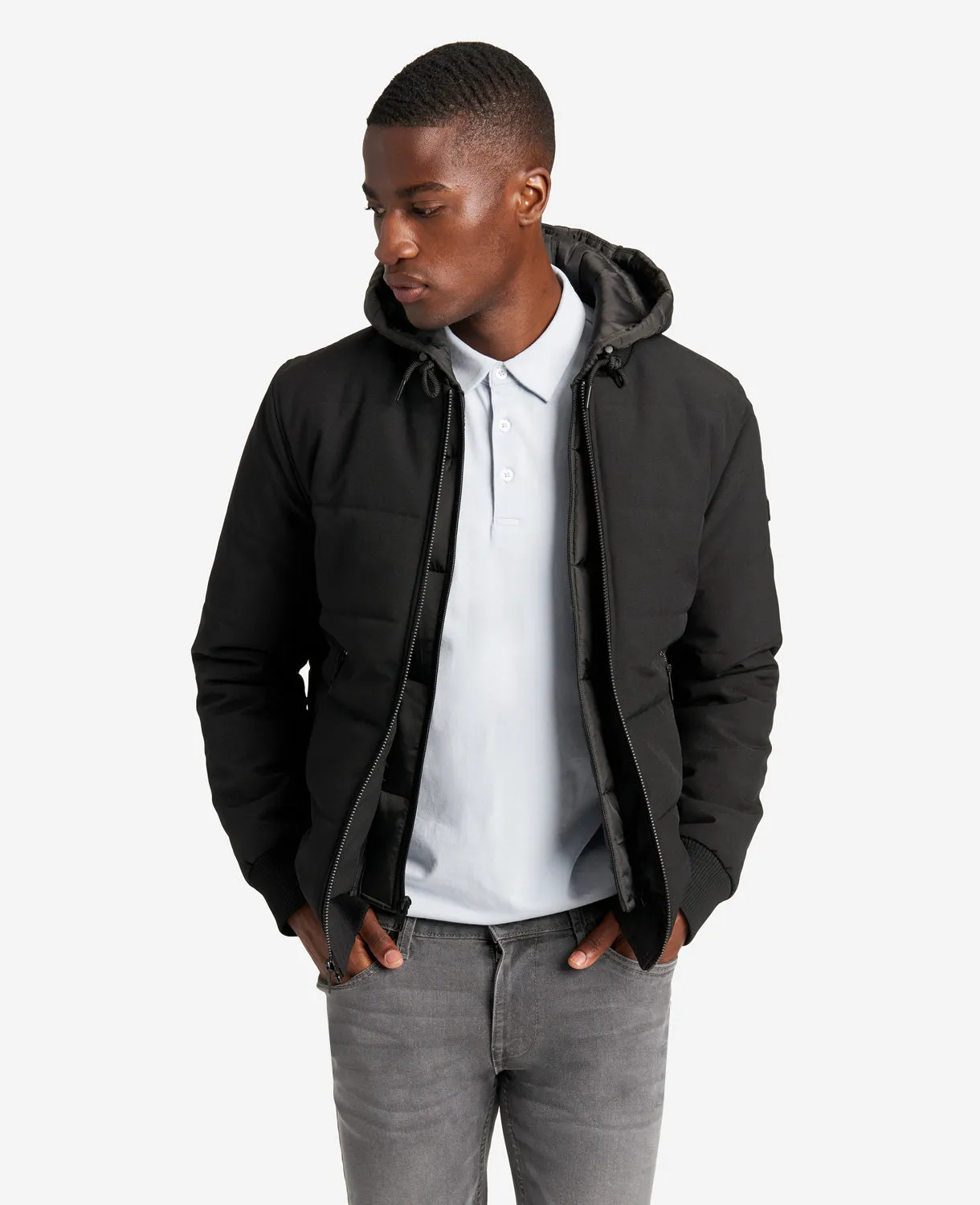 Oxford Detachable Hooded Bomber Jacket