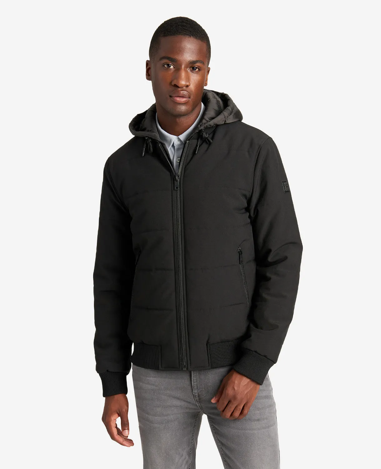 Oxford Detachable Hooded Bomber Jacket