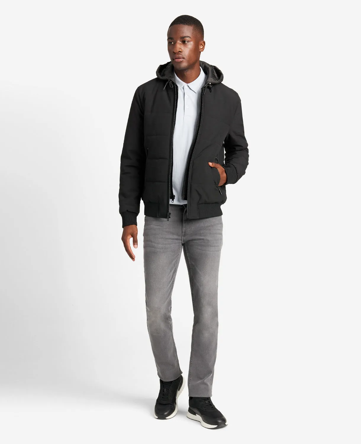 Oxford Detachable Hooded Bomber Jacket