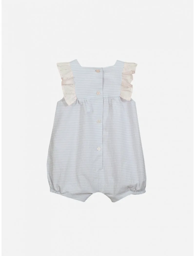 Patachou Grey Striped Romper