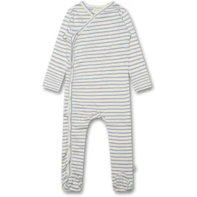 Petit Piao Spring Blue Jumpsuit Fold Modal Striped