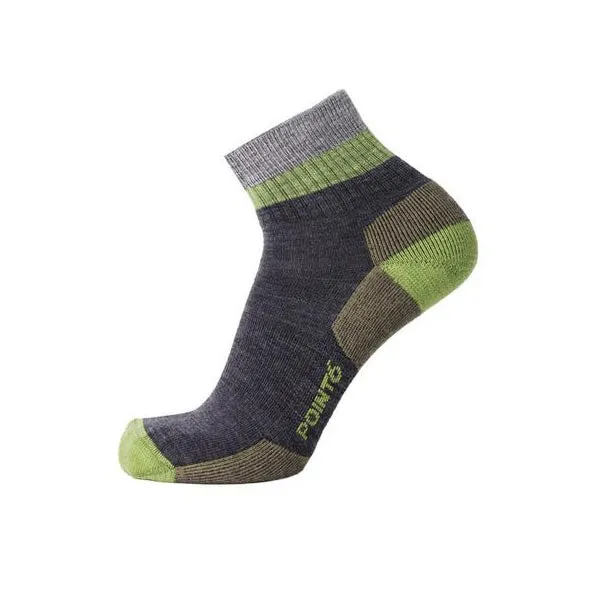 Point6 37.5 Hiking Light Crew Merino Sock Block Stripe Mini