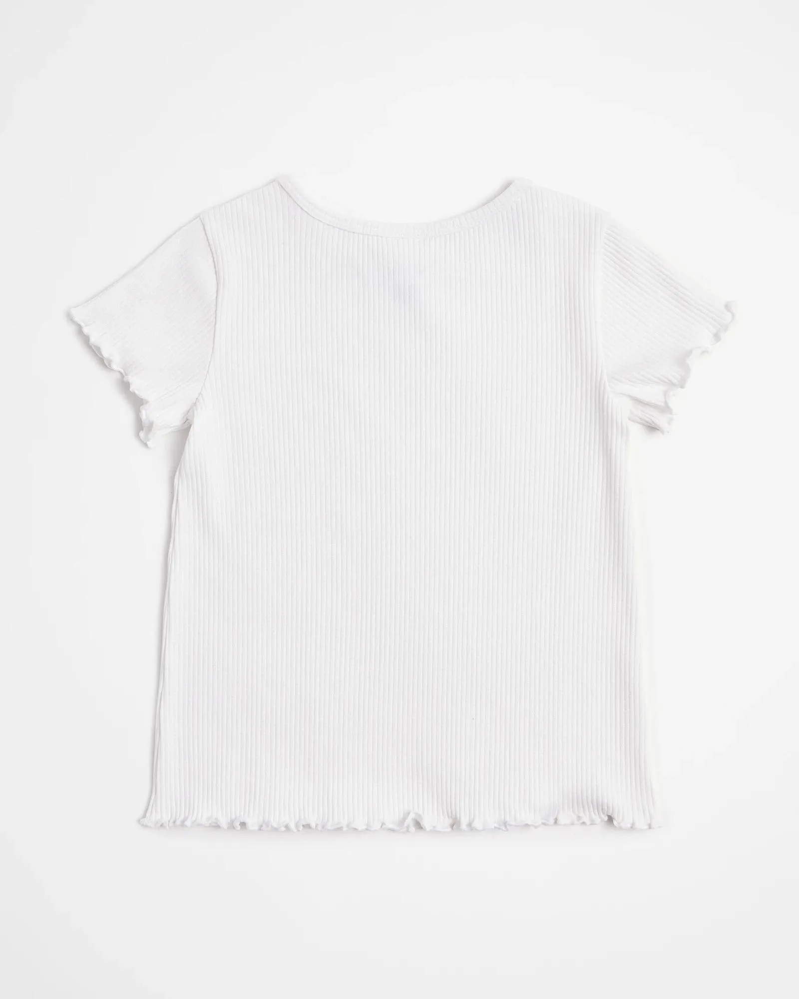 popular  Australian Cotton Girls Rib T-shirt - White