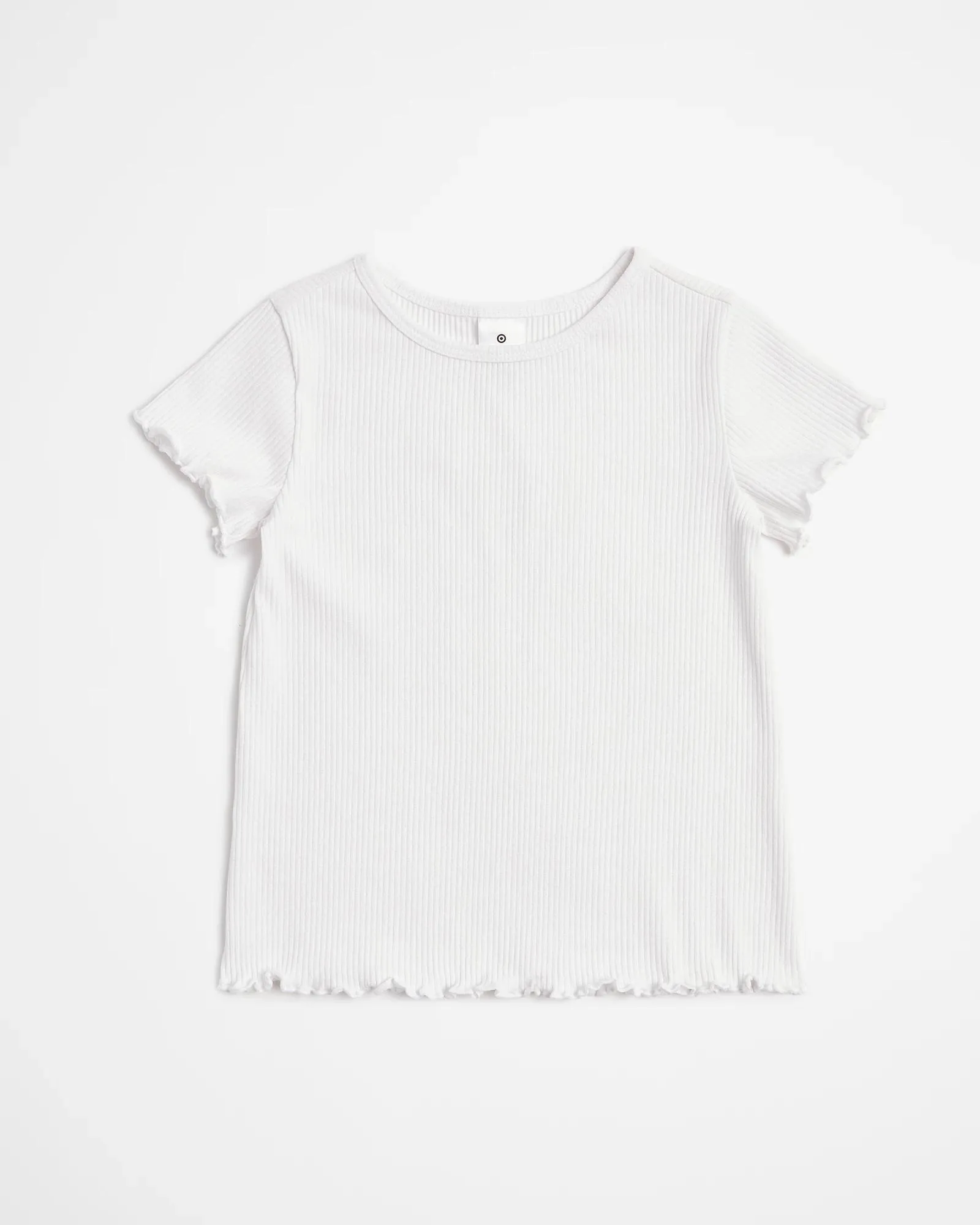 popular  Australian Cotton Girls Rib T-shirt - White