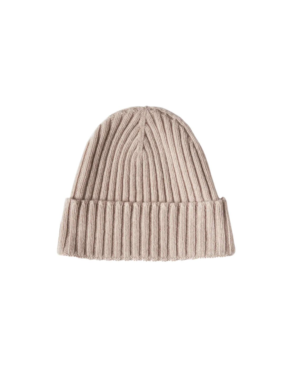 Pure Cashmere Ribbed Hat Beige