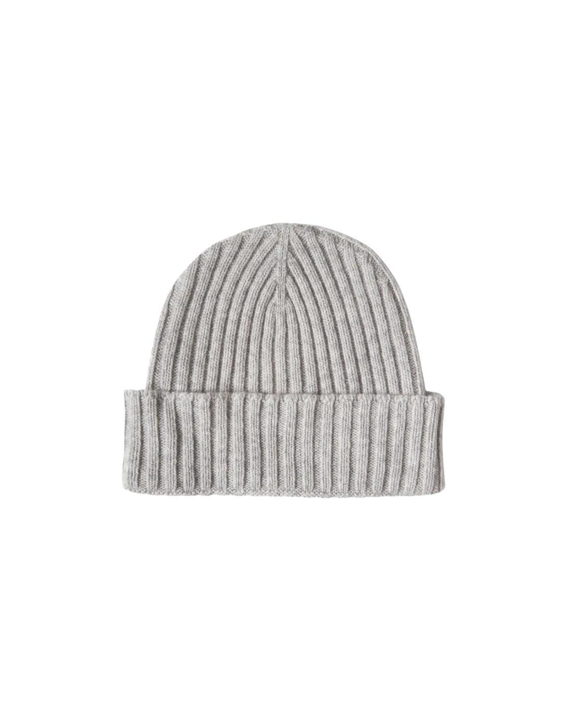 Pure Cashmere Ribbed Hat Light Grey