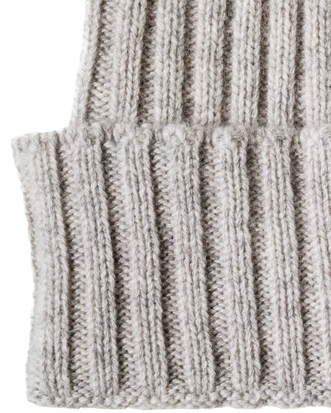 Pure Cashmere Ribbed Hat Light Grey