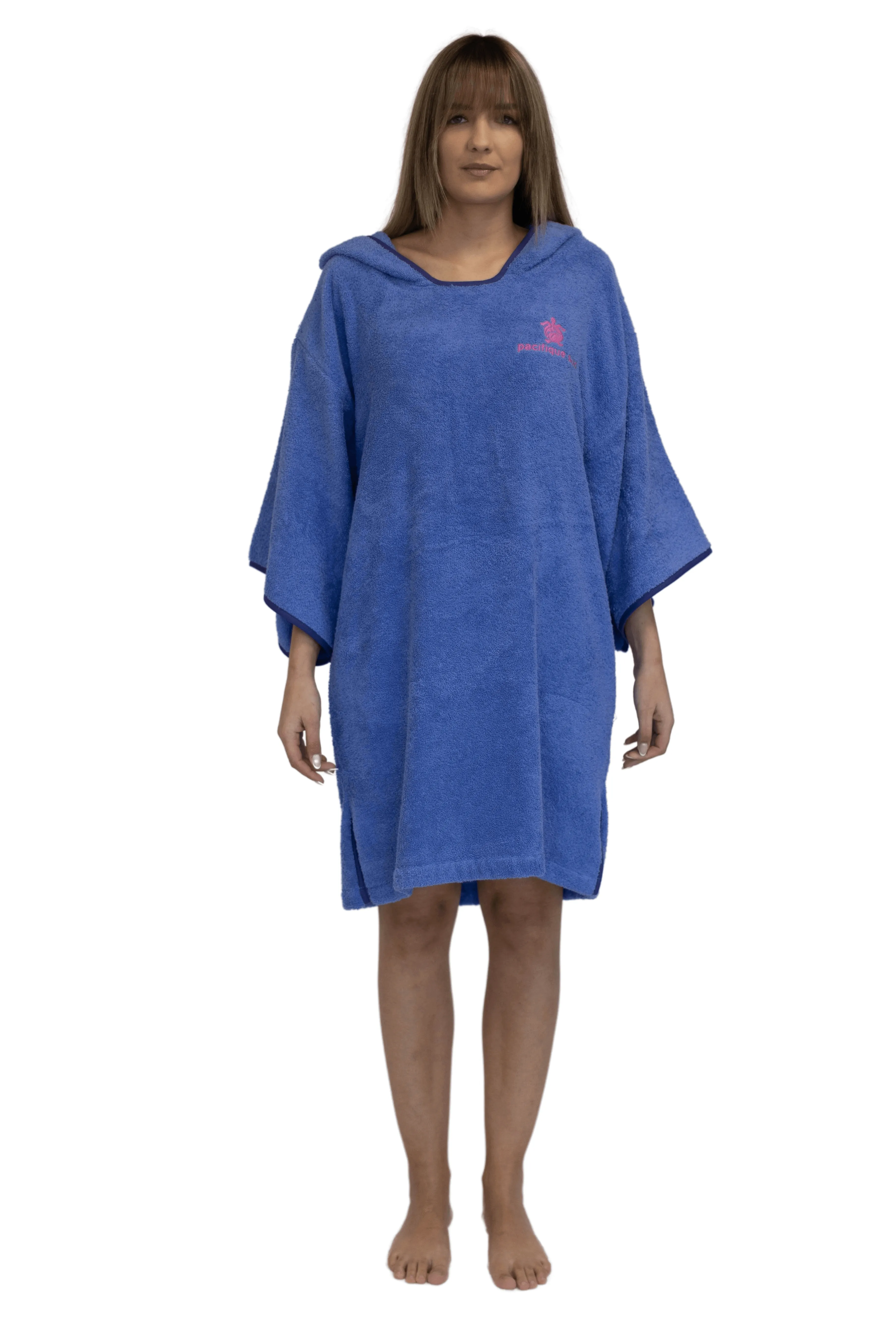 Purple Surf Poncho - One Size - Cotton - with sleeves