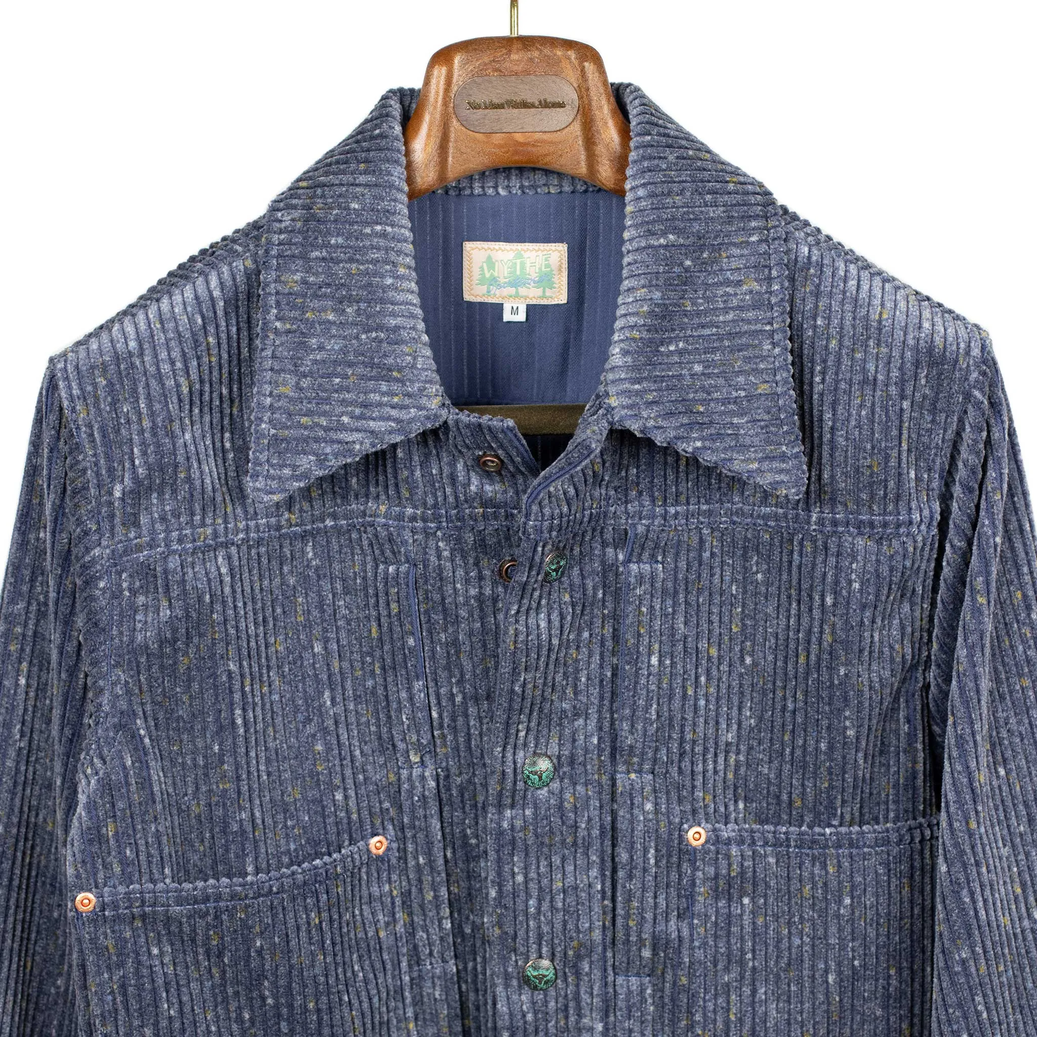 Ranch jacket in Marine Blue Italian donegal cotton corduroy