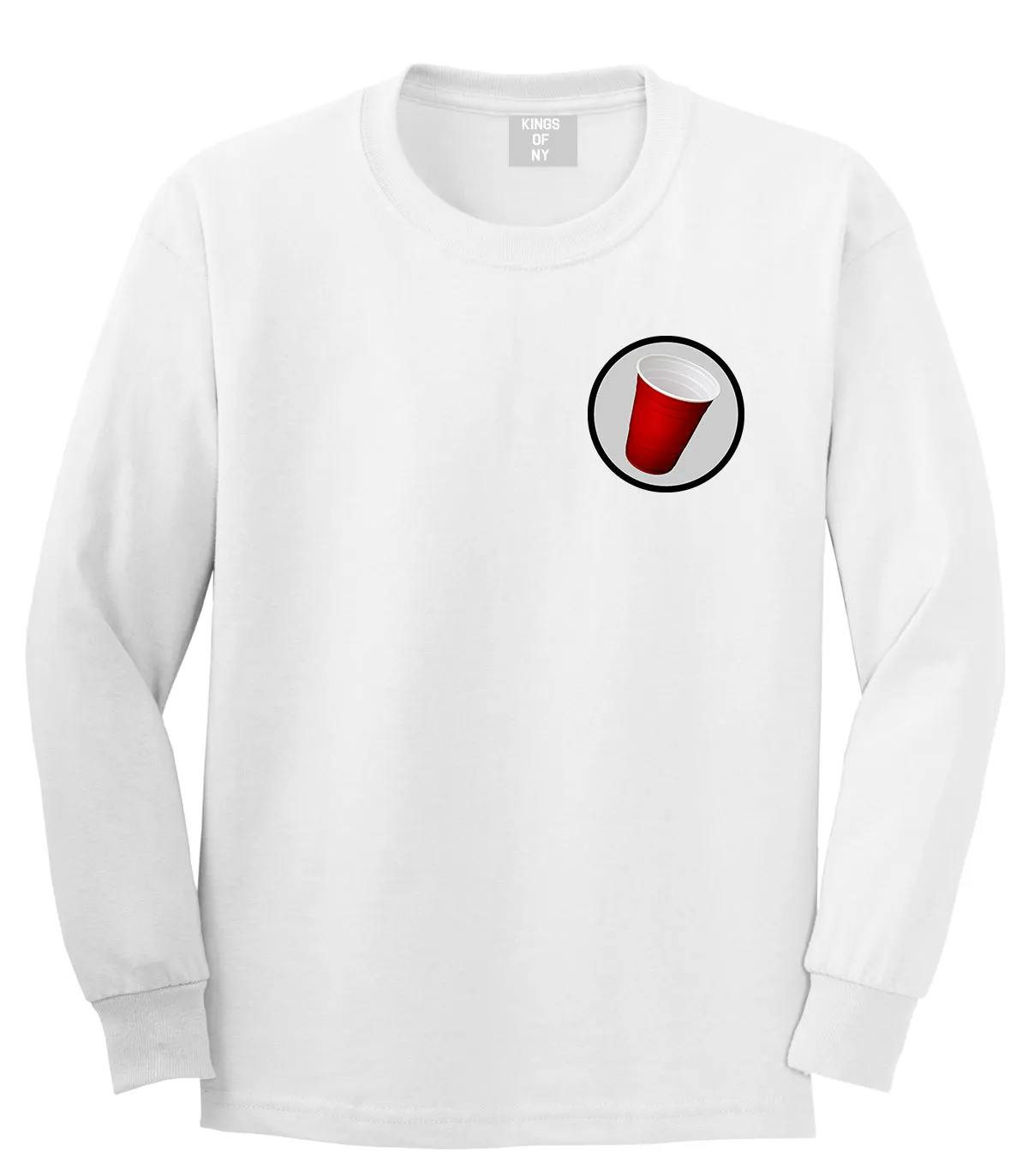 Red Party Cup Chest Mens Long Sleeve T-Shirt