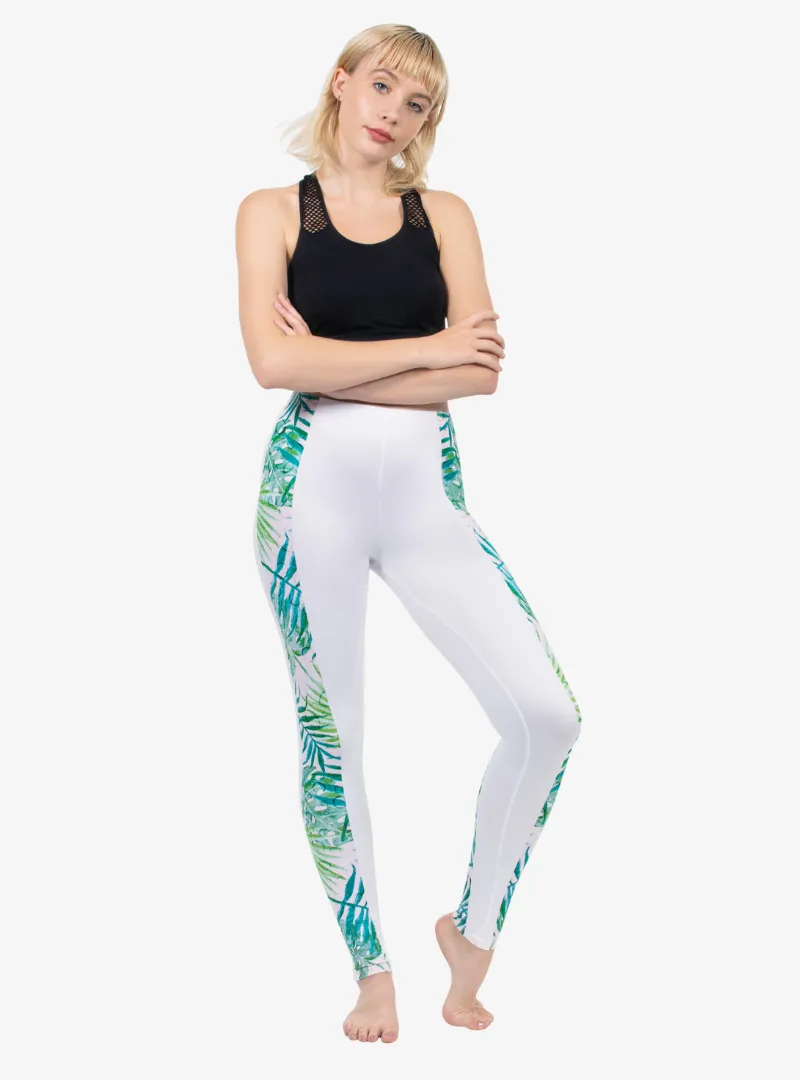 Regular Leggings (8-12 UK Size) - Watercolor Palms Stripes