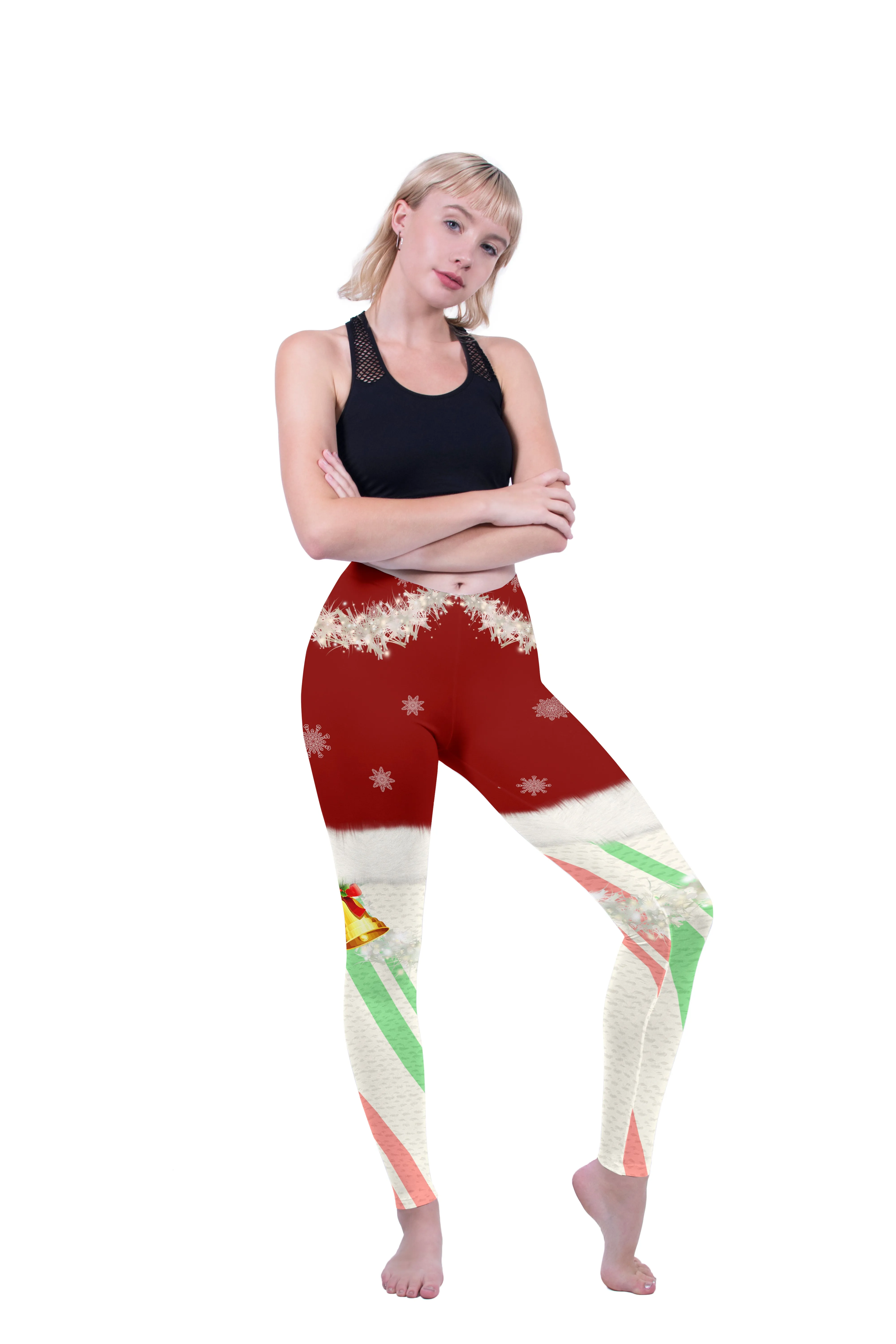 Regular Leggings (8-14 UK Size) - Wreath & Bells