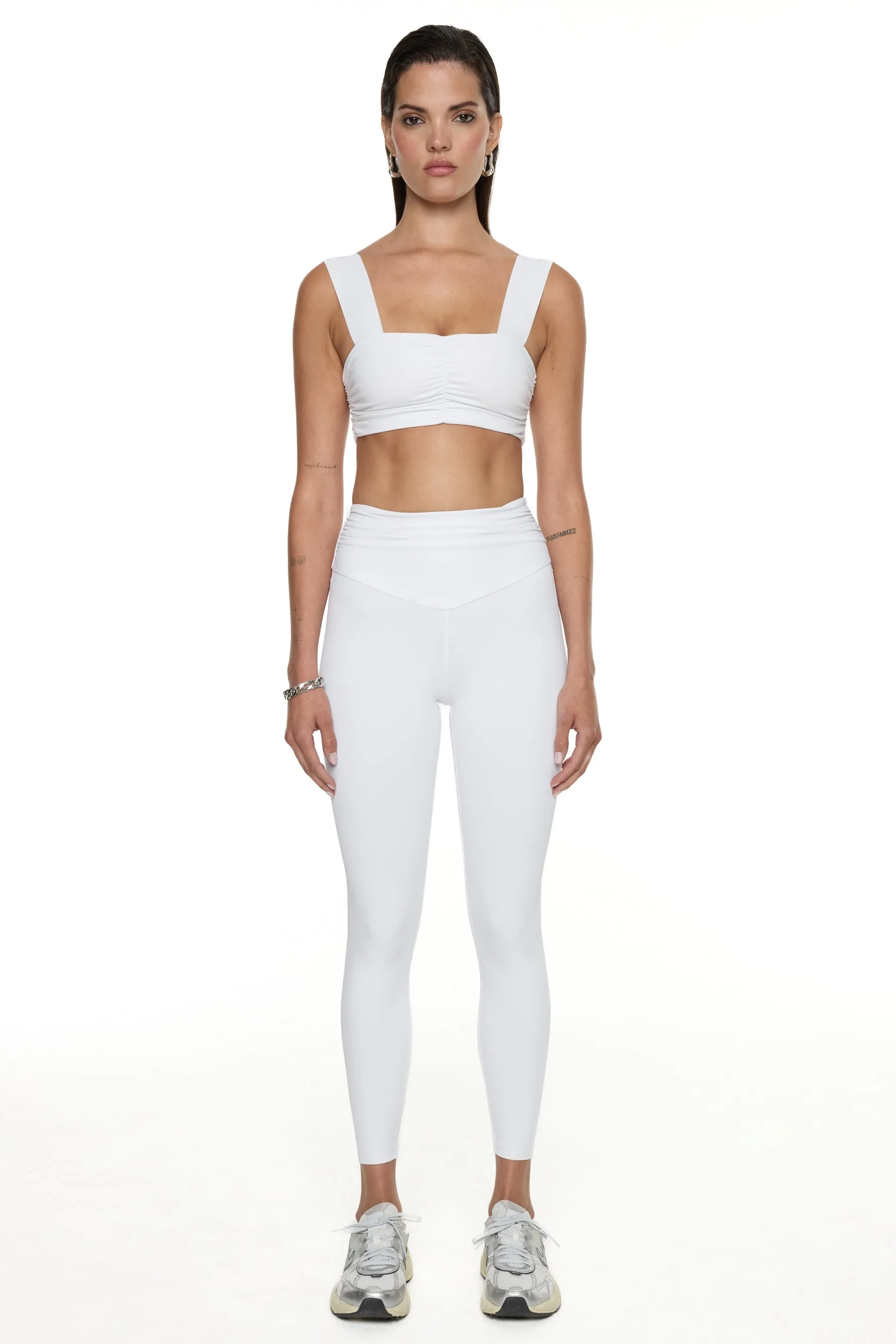 Ruched Leggings - White