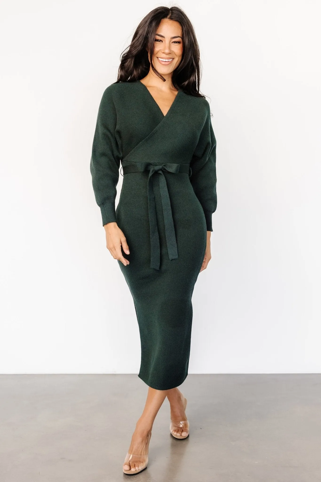 Sammi Faux Wrap Dress | Deep Pine