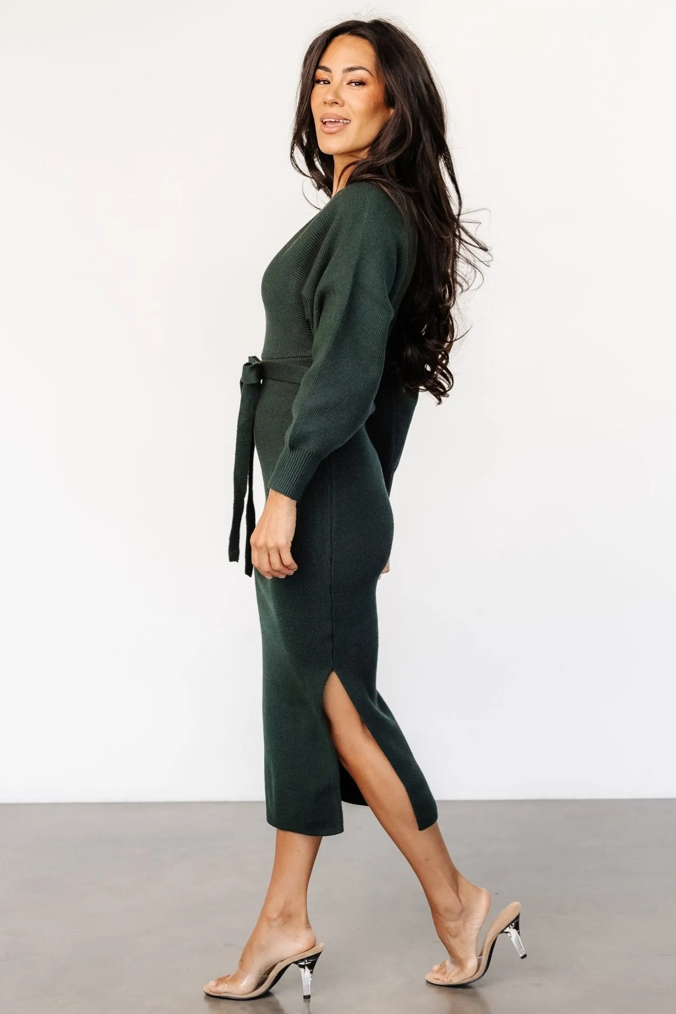 Sammi Faux Wrap Dress | Deep Pine