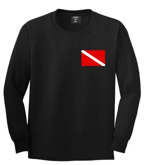 Scuba Dive Flag Chest Mens Long Sleeve T-Shirt