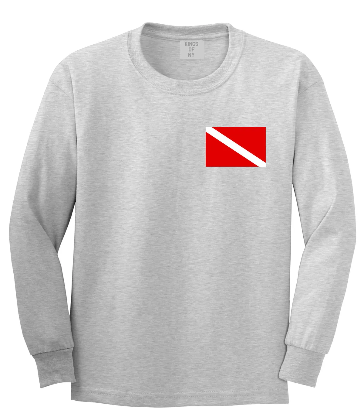 Scuba Dive Flag Chest Mens Long Sleeve T-Shirt