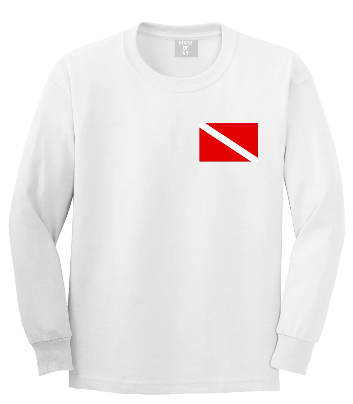 Scuba Dive Flag Chest Mens Long Sleeve T-Shirt