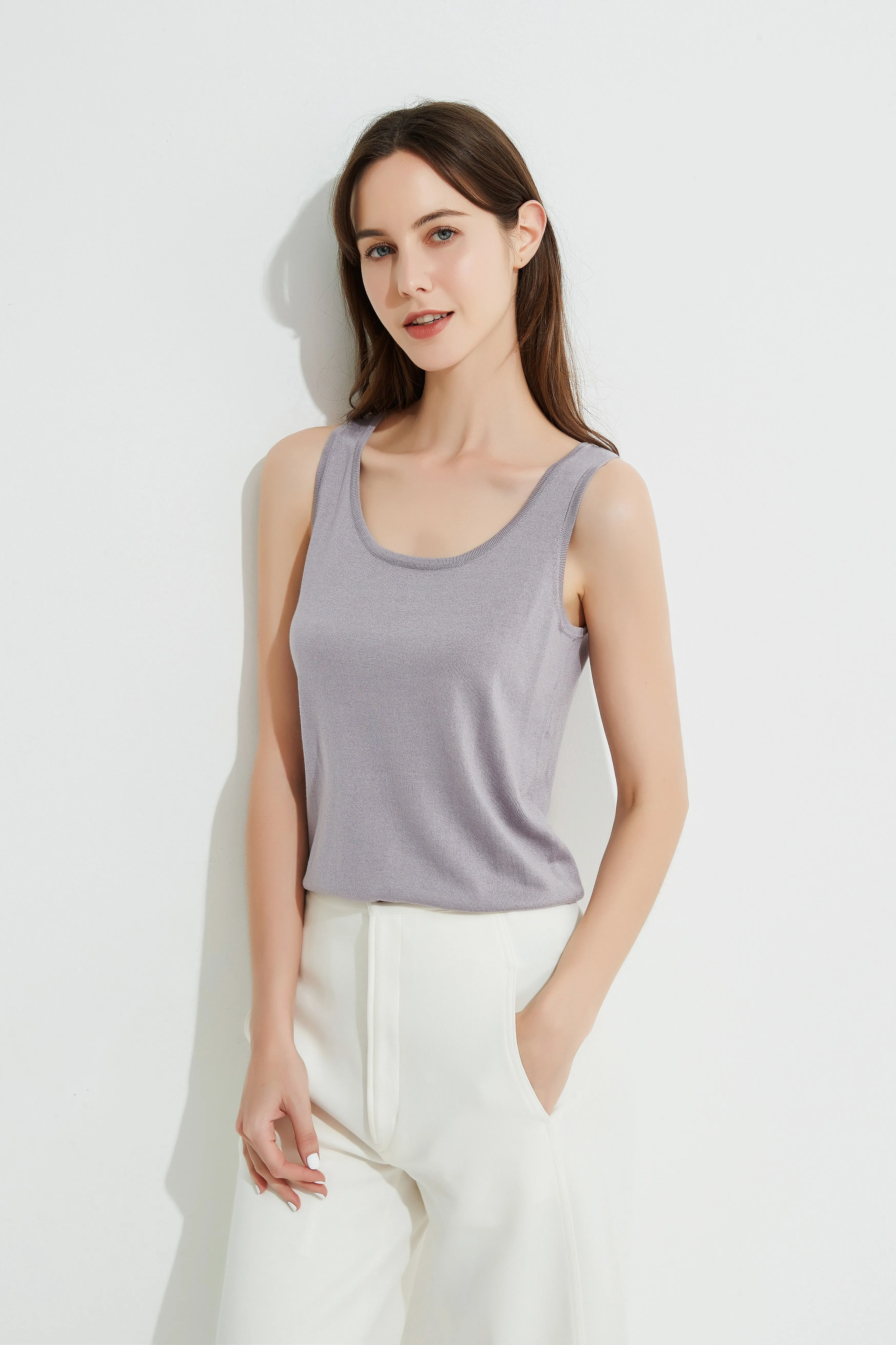 SHOKAY | Top | Classic Knitted Vest - Sunflower / Beige White / Sky Blue / Space Purple / Dark Blue