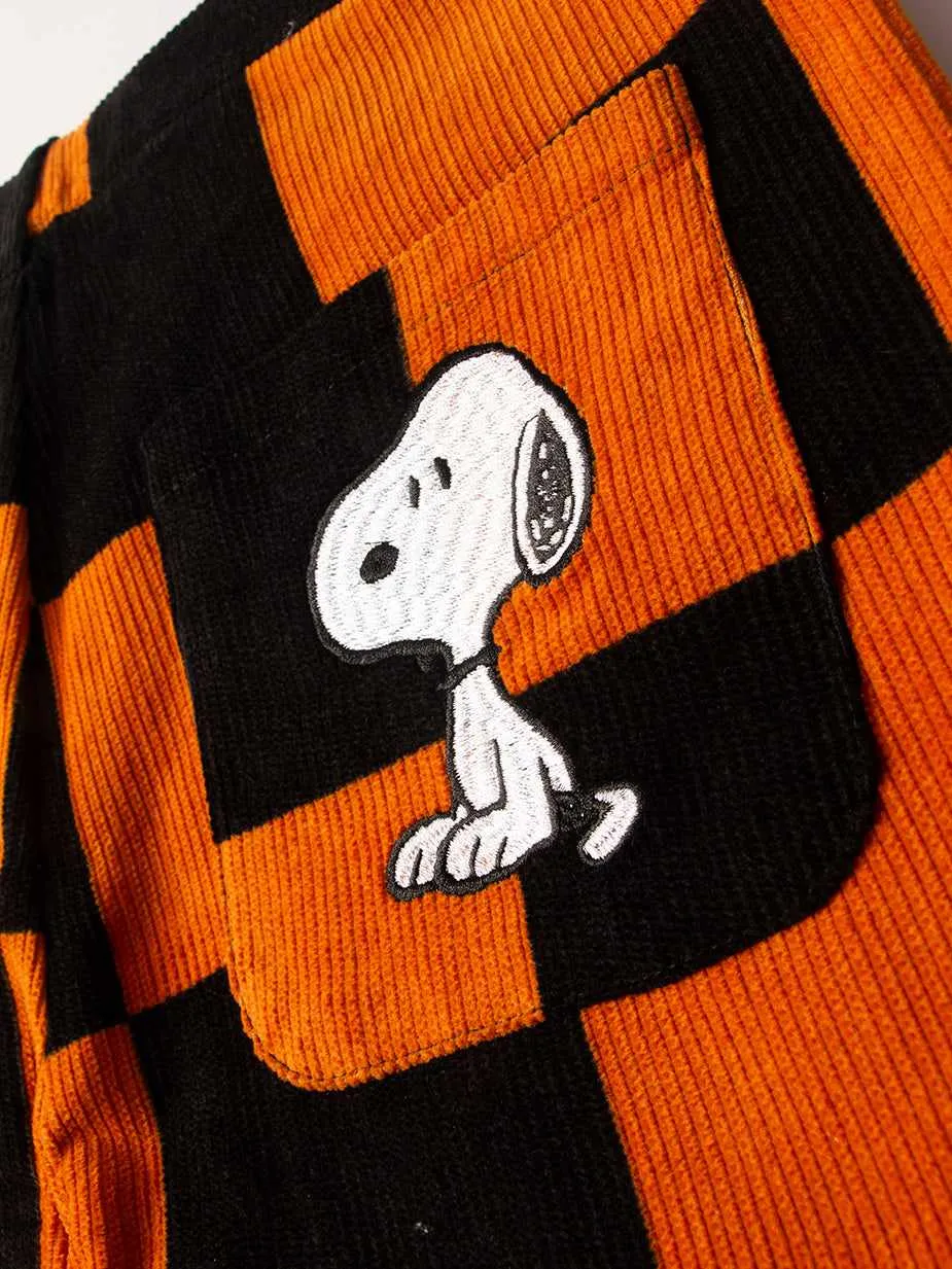 Snoopy Black & Orange Corduroy Pants