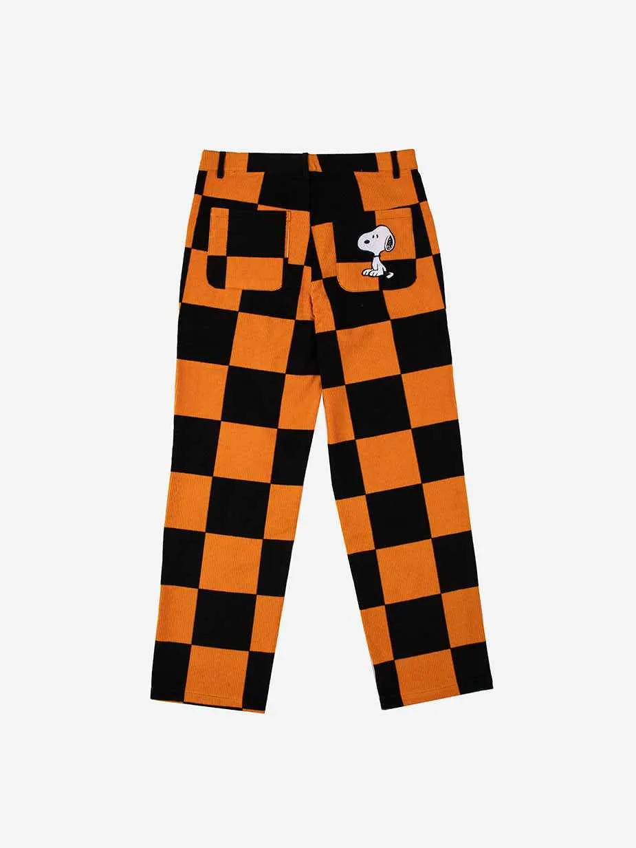 Snoopy Black & Orange Corduroy Pants