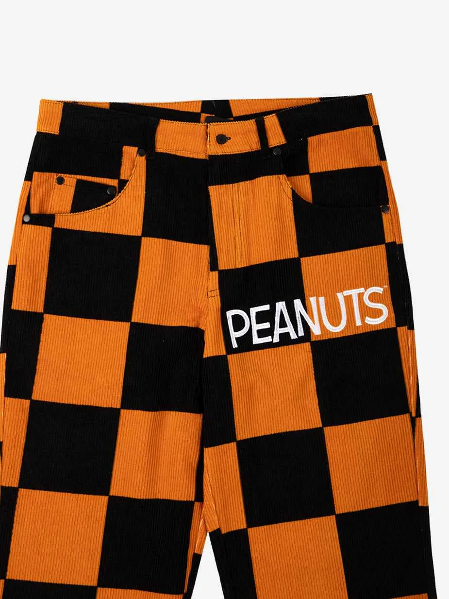 Snoopy Black & Orange Corduroy Pants