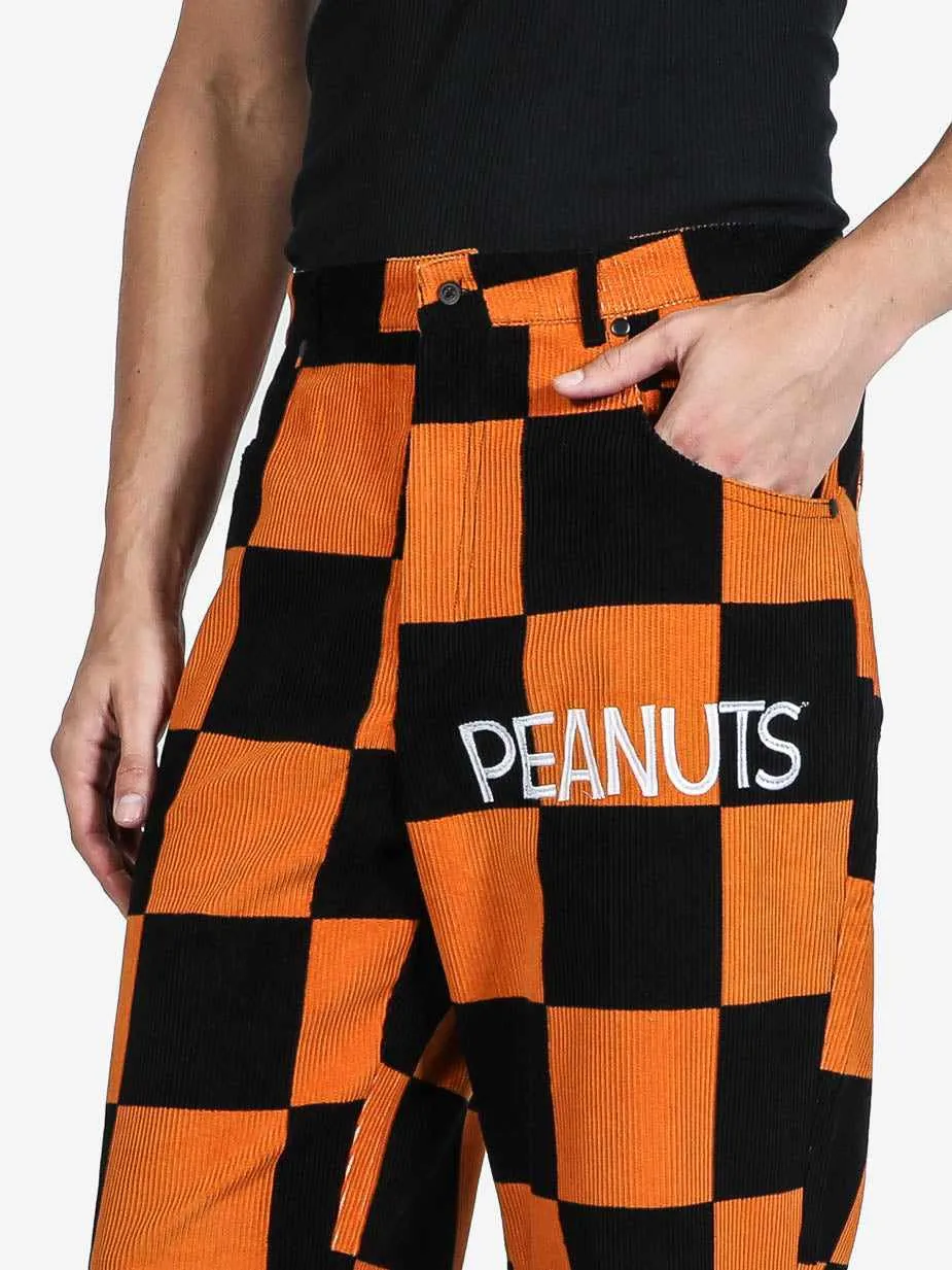 Snoopy Black & Orange Corduroy Pants