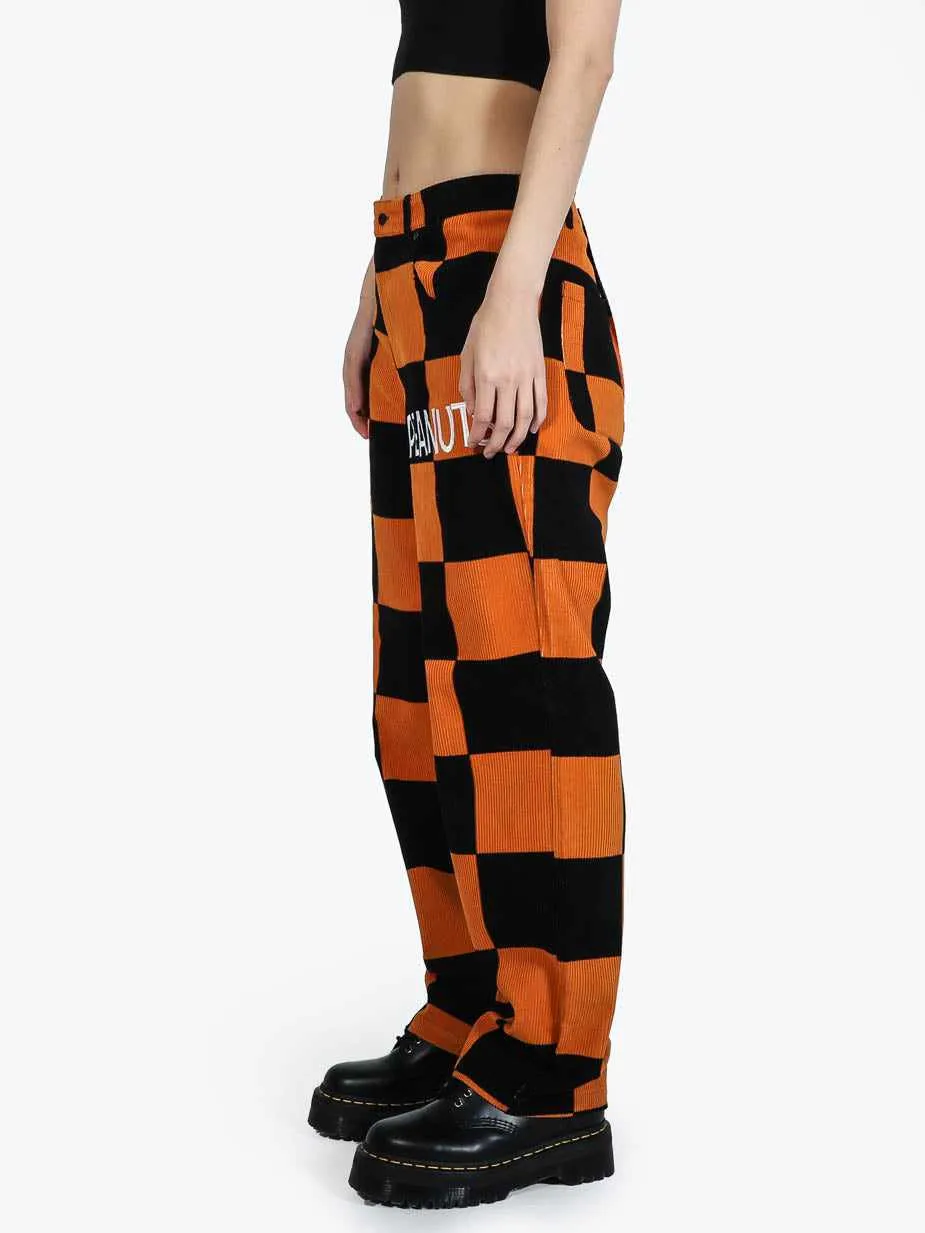 Snoopy Black & Orange Corduroy Pants