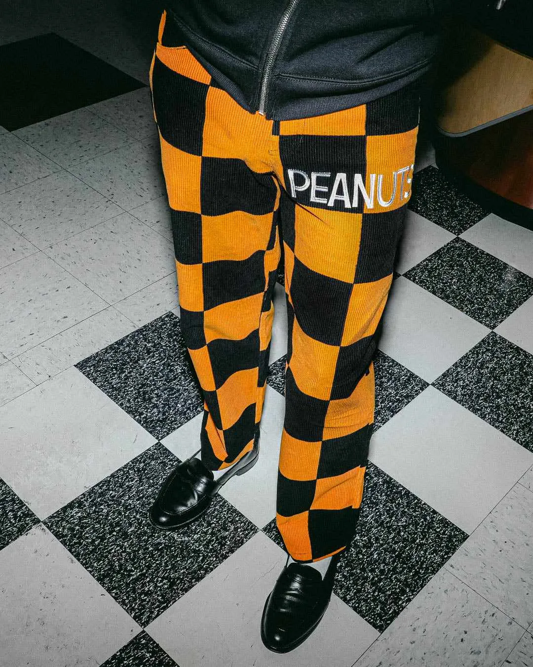 Snoopy Black & Orange Corduroy Pants