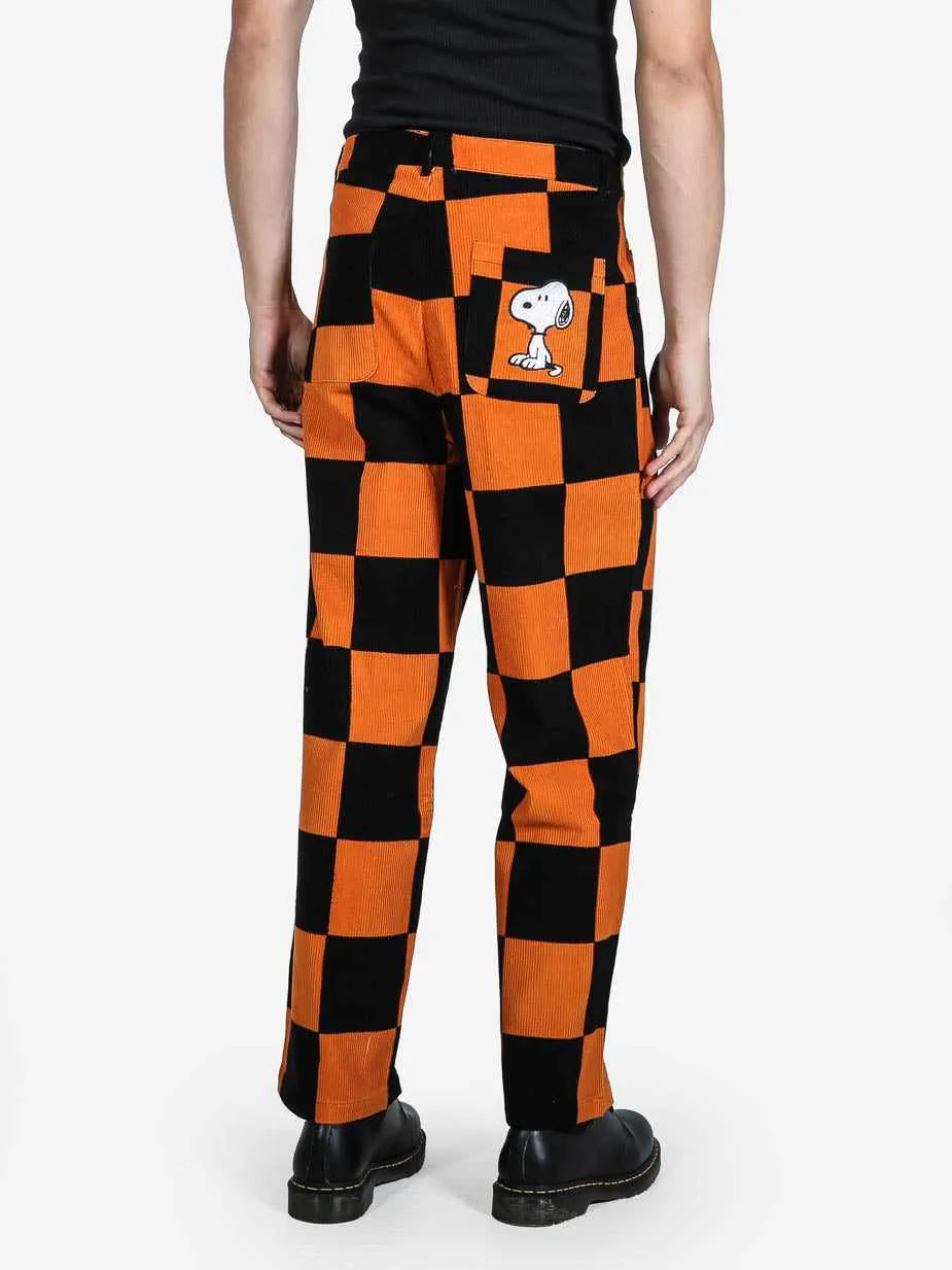 Snoopy Black & Orange Corduroy Pants