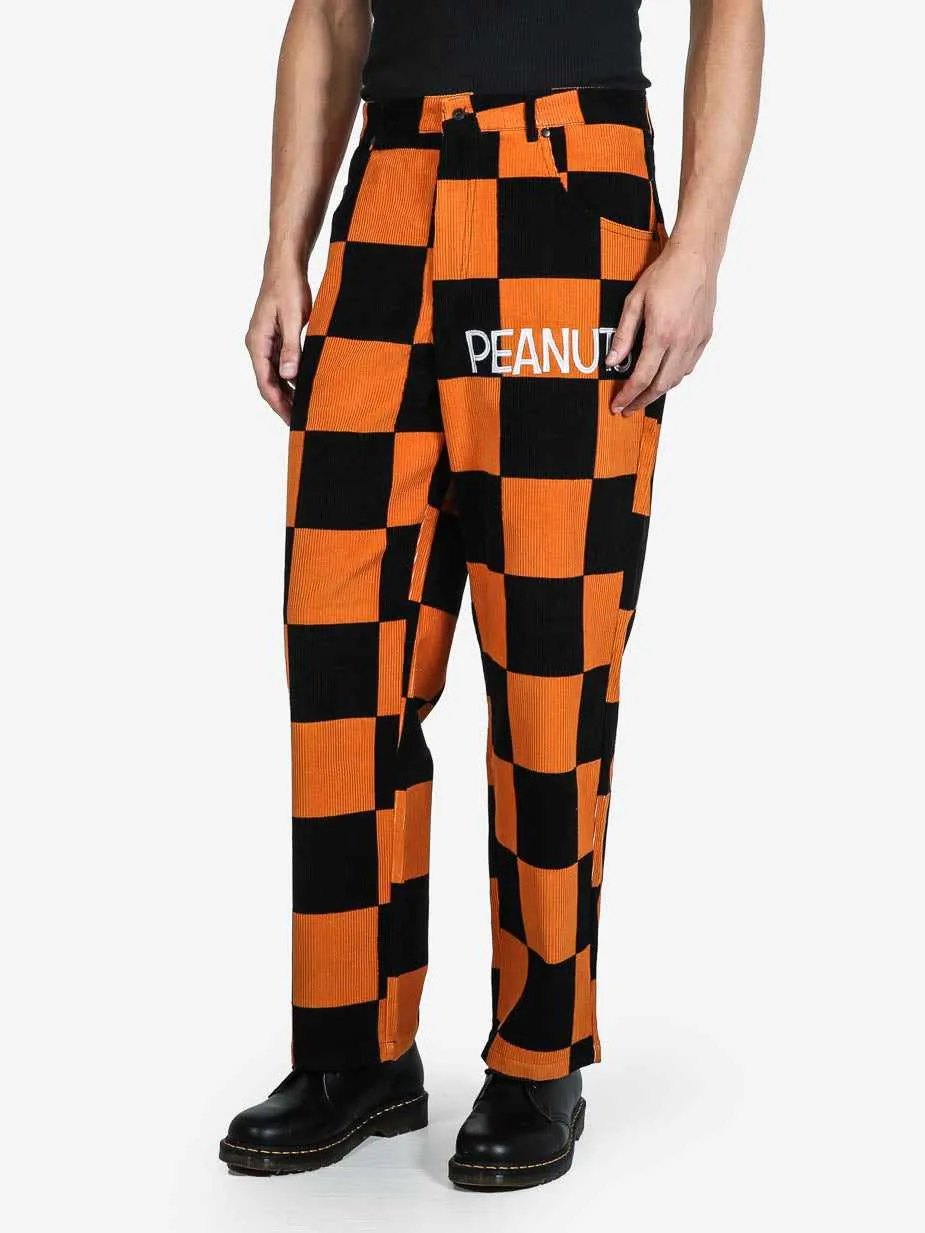 Snoopy Black & Orange Corduroy Pants