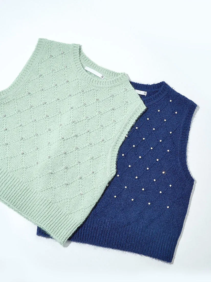 Starry Argyle Knitted Vest (2 Colours)