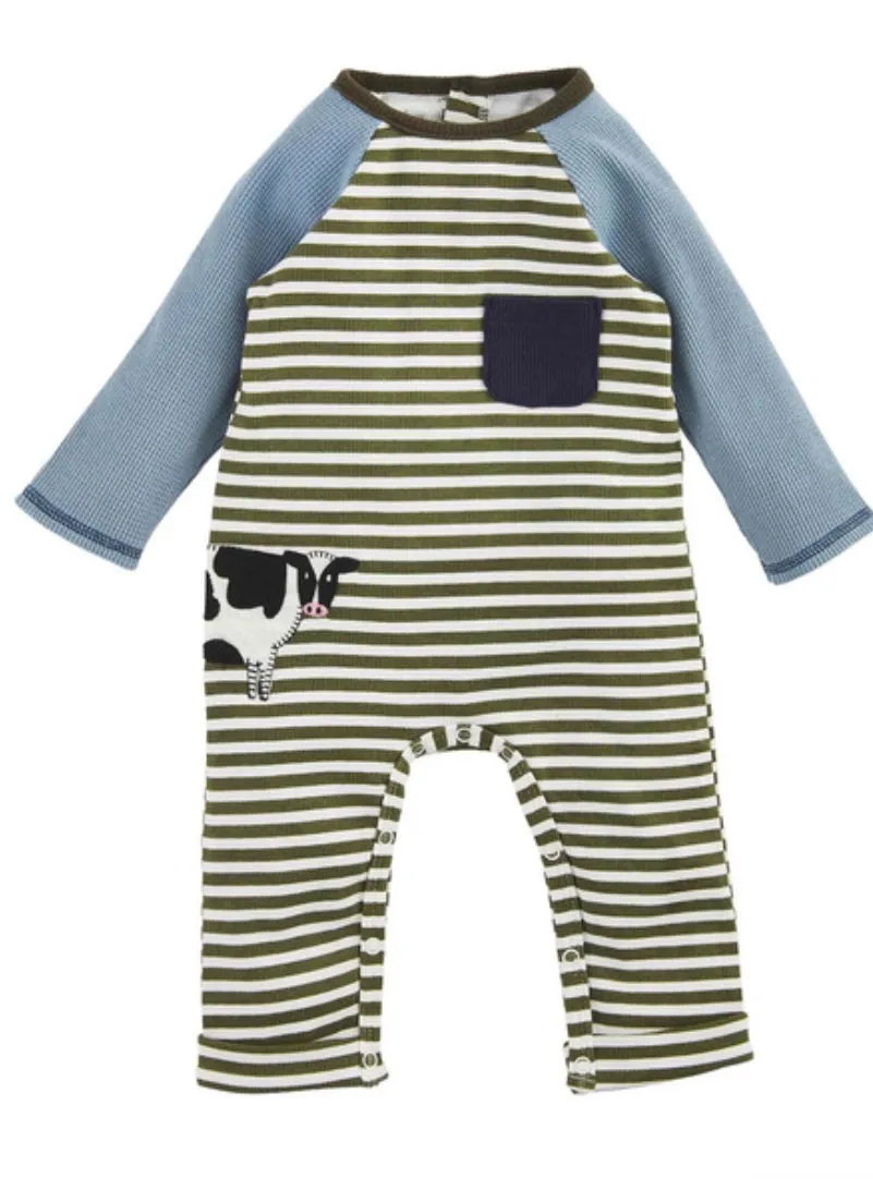 Striped Cow Romper