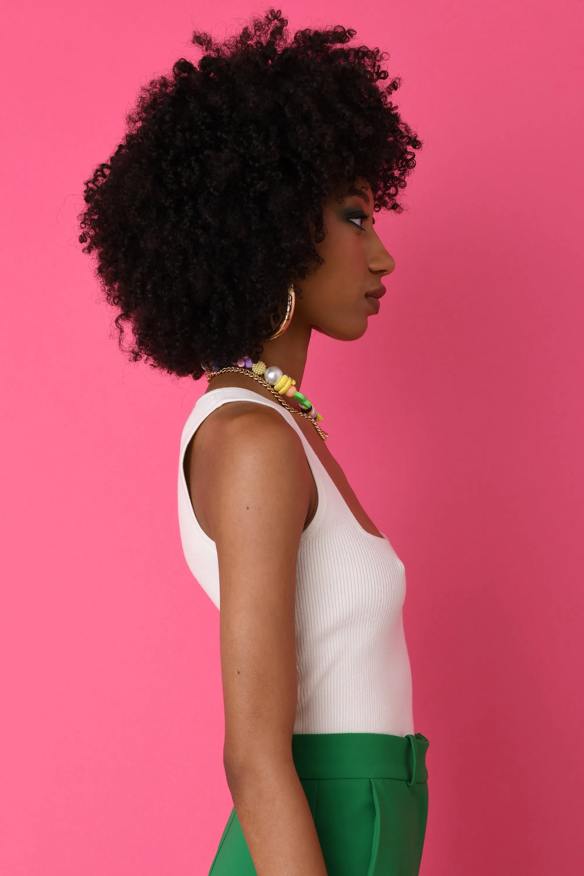 Surf White Ribbed Square Tank