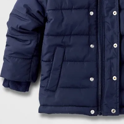 Toddler Girls' Heavyweight Shiny Puffer Jacket