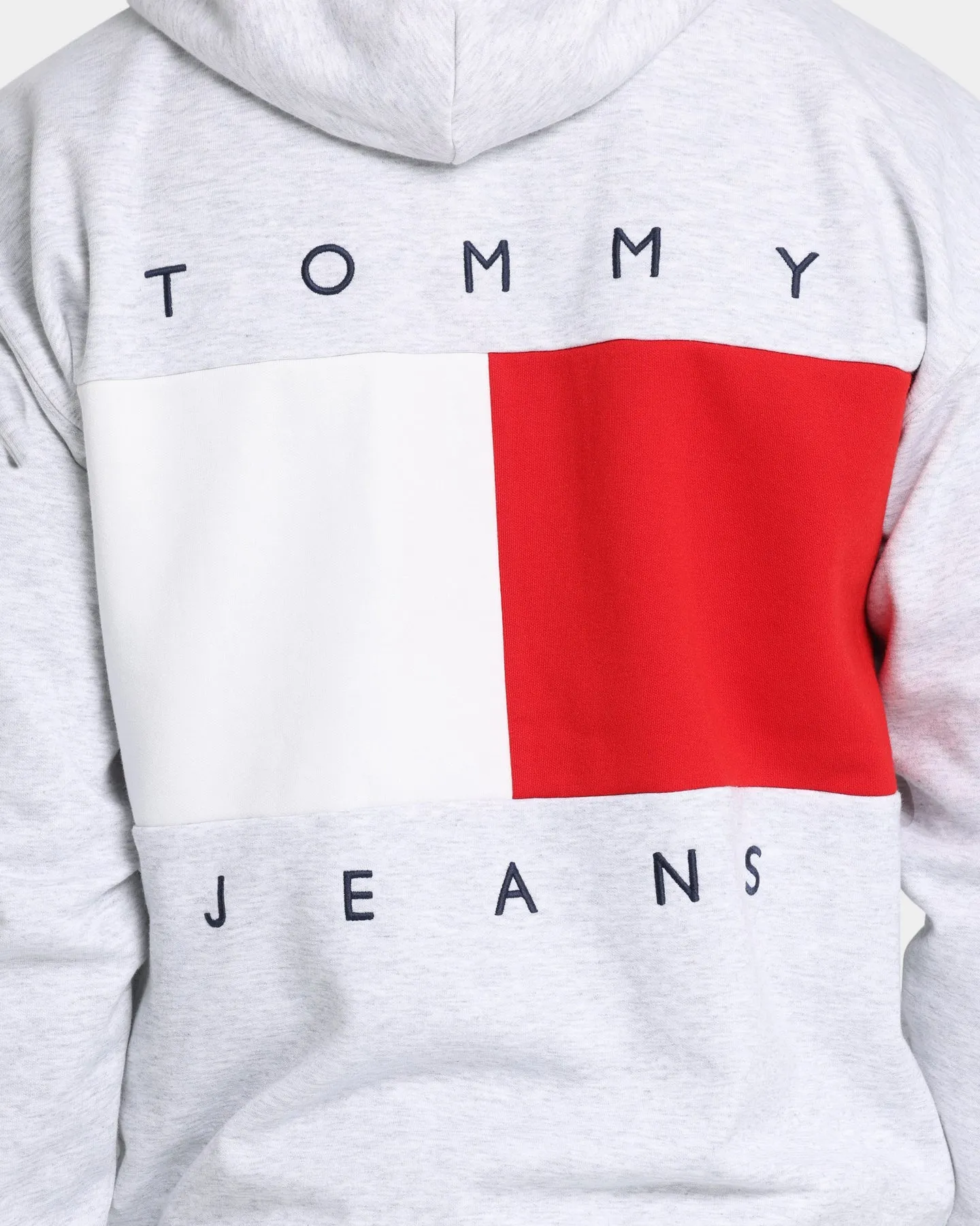 Tommy Jeans Zip-Thru Flag Hoodie Silver Grey Heather