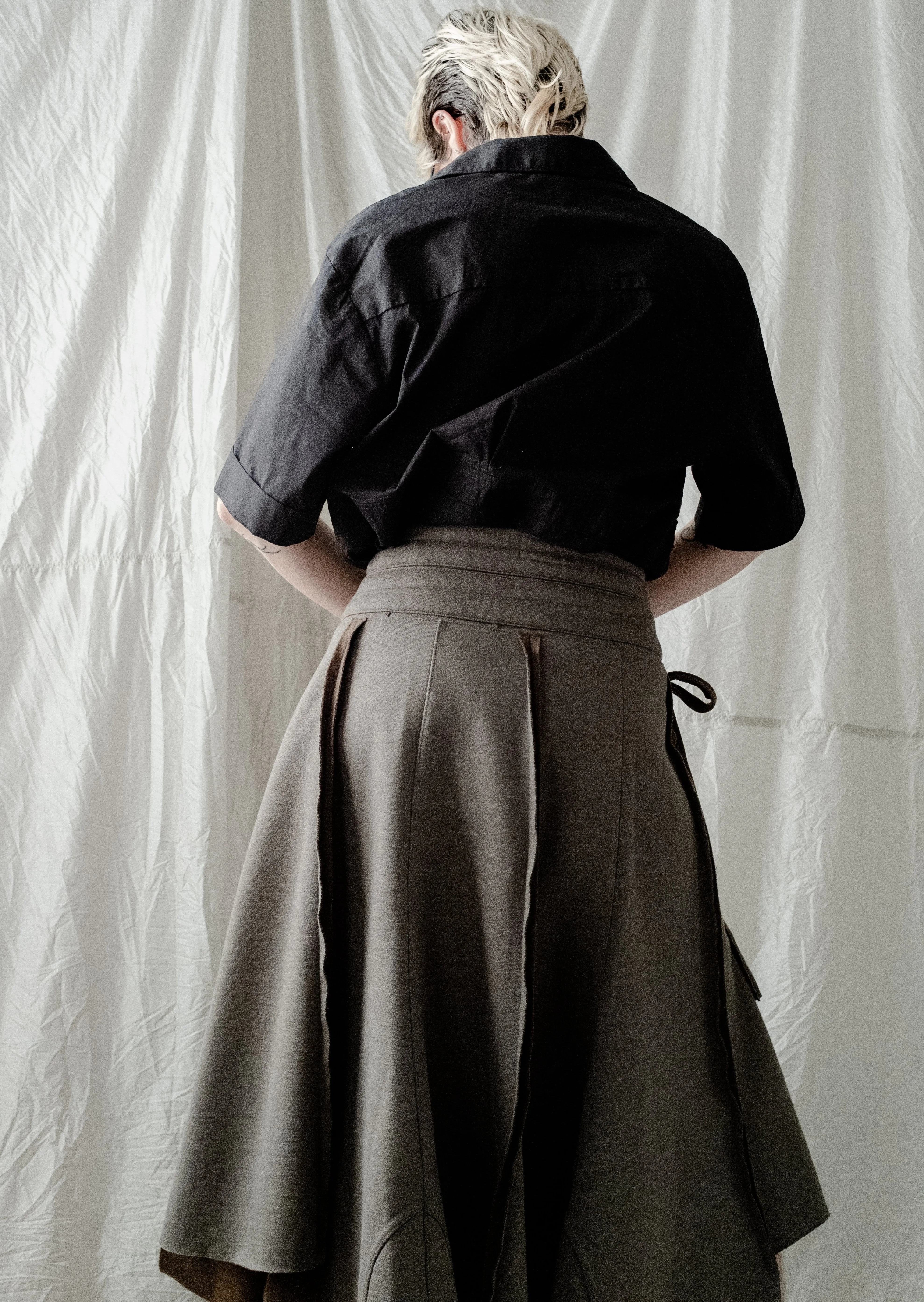 TRANSFORMED WRAP midi sweat skirt