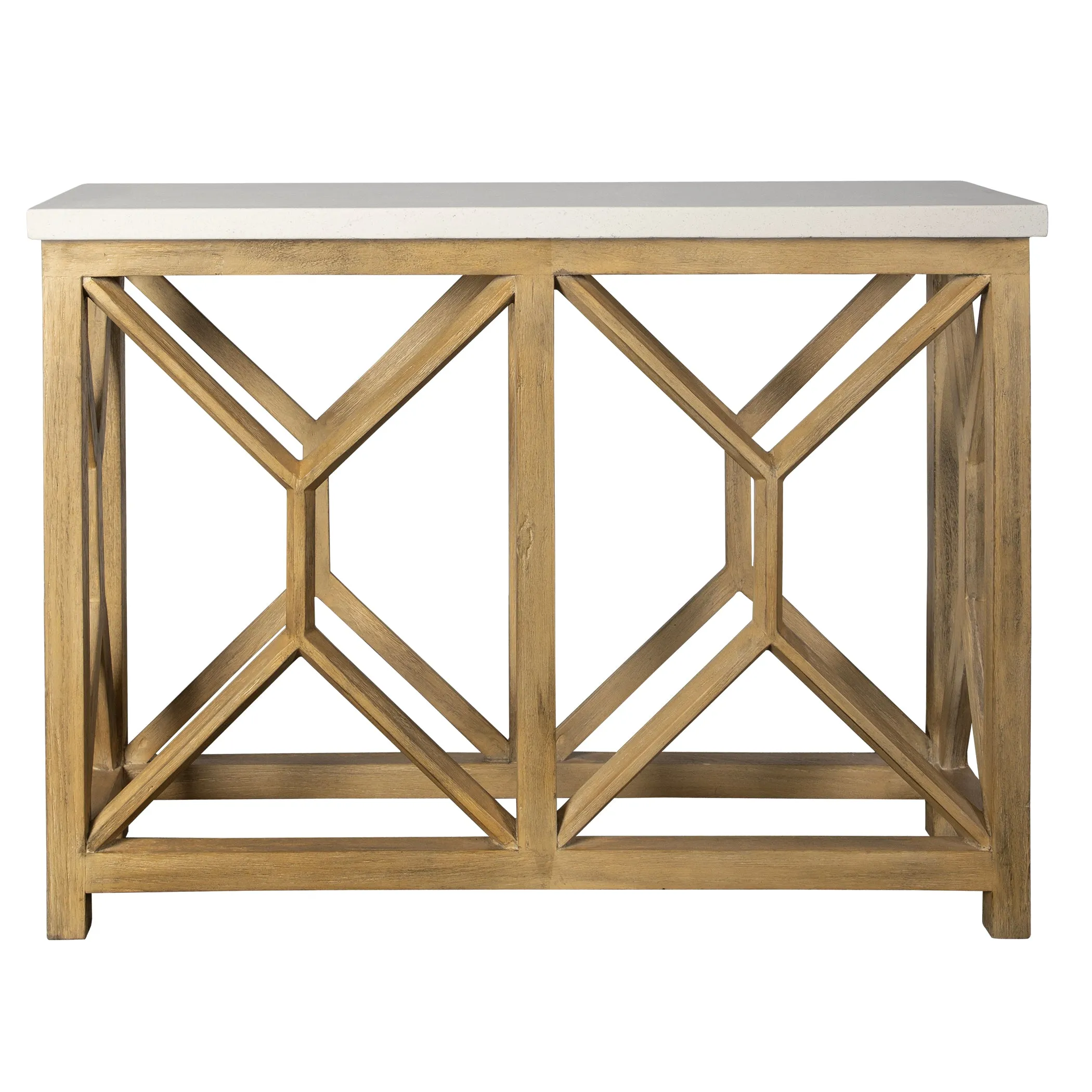 Uttermost Catali Ivory Stone Console Table