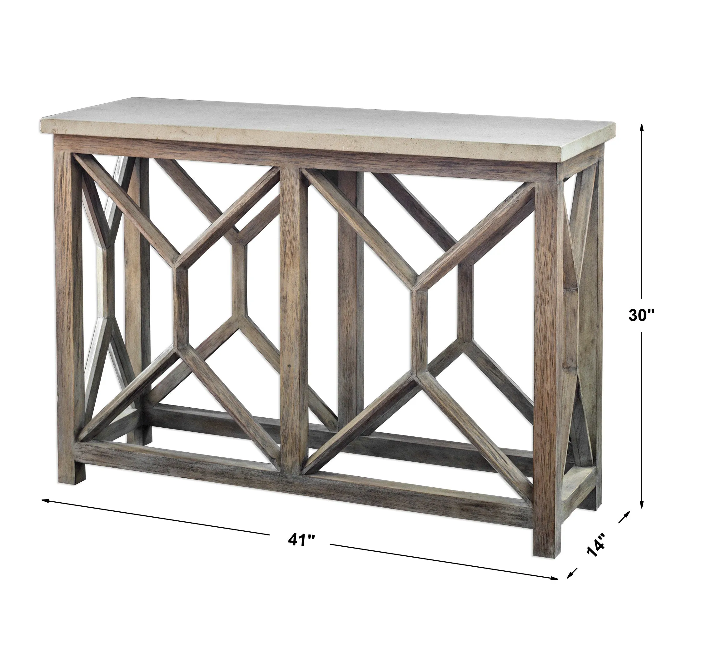 Uttermost Catali Ivory Stone Console Table