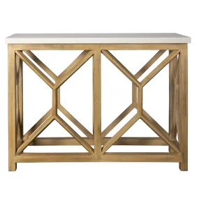 Uttermost Catali Ivory Stone Console Table