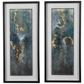 Uttermost Glimmering Agate Abstract Prints, S/2