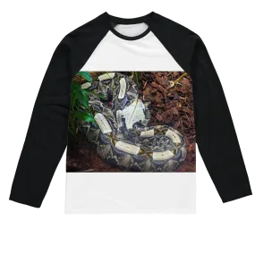 White Snake Sublimation Baseball Long Sleeve T-Shirt