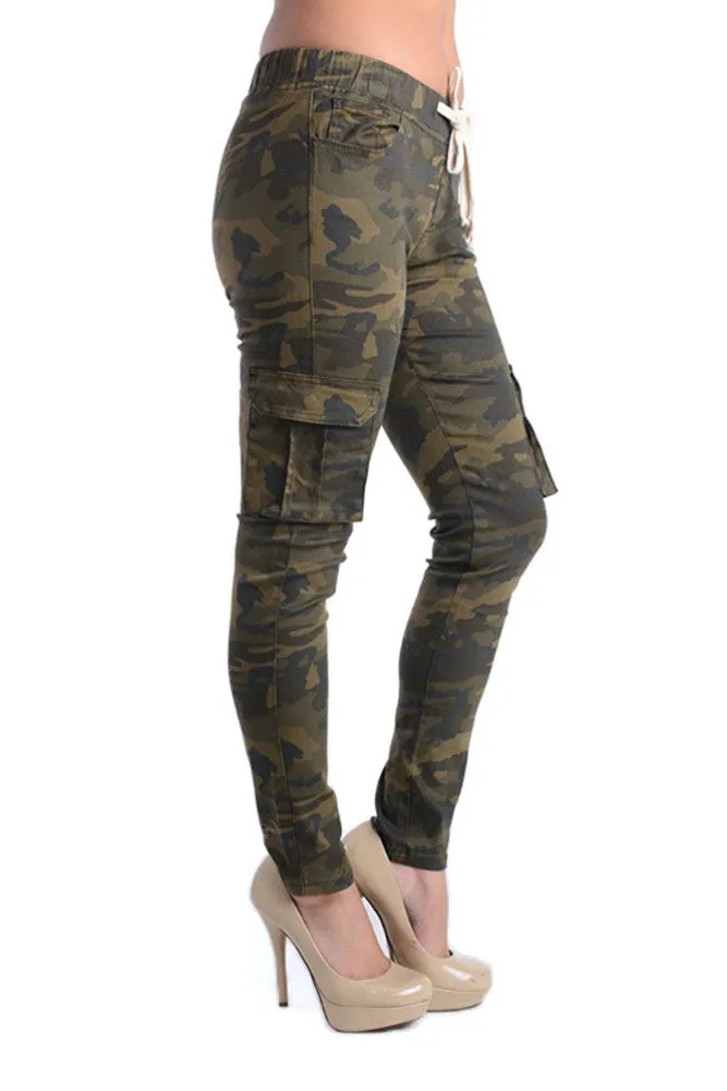 Women's Solid Skinny Cargo Jogger Pants