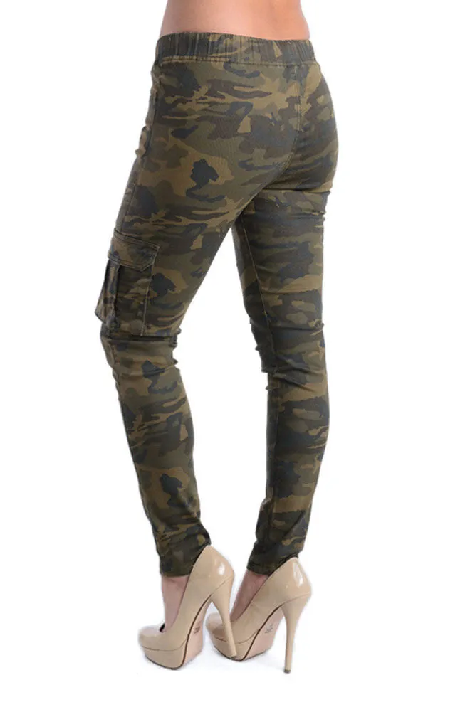 Women's Solid Skinny Cargo Jogger Pants