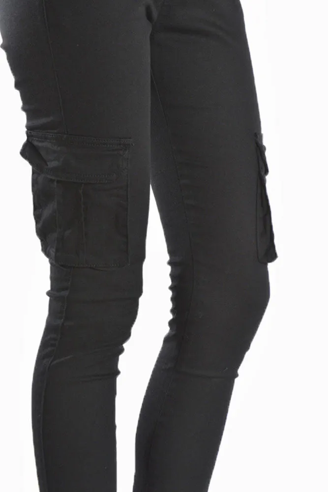 Women's Solid Skinny Cargo Jogger Pants