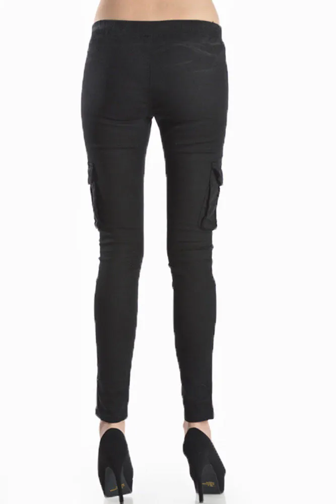 Women's Solid Skinny Cargo Jogger Pants